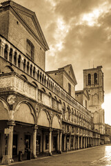 old town of Ferrara in italy