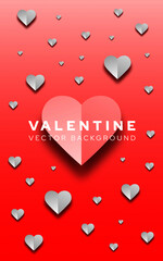 Vector background of paper craft with heart shape.