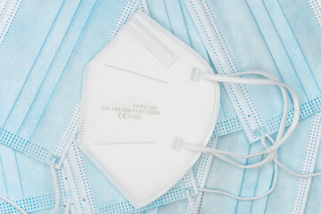 FPP2 mask with CE on top of surgical masks
