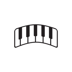 Piano keyboard logo design template