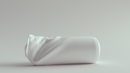 Fototapeta na wymiar White Cylinder Crushed Sculpture 3d illustration render 