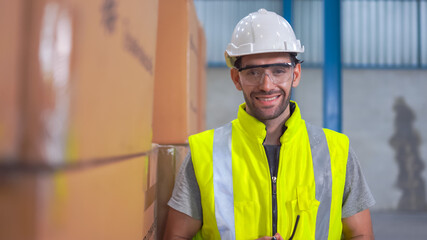Portrait of storage worker in warehouse