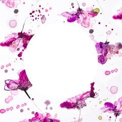 Hand painted watercolor background with flower pattern