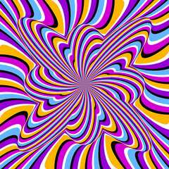 Abstract colorful spin illusion.