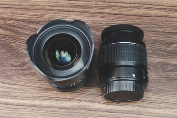 Objetivos de cámara de fotos.