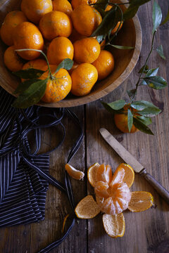 Juicy orange tangerines