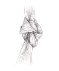 drawing of a knot tied from fabric
