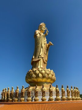 Statue of Guanyin on the territory of Buddhist center.