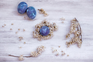Easter eggs with natural decor  