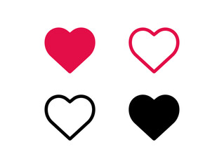 Heart vector collection. Love symbol icon set. Graphic design in the concept of love.Vector love symbol for Valentine's Day.vector illustration.