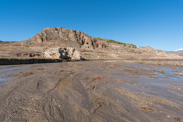 River of water towards the Beninar reservoir in southern Spain