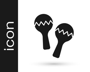 Black Maracas icon isolated on white background. Music maracas instrument mexico. Vector.