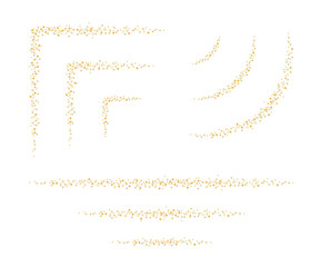 Gold Glitter Confetti Sparkle Decoration Element Shapes