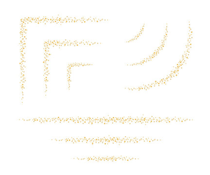 Gold Glitter Confetti Sparkle Decoration Element Shapes