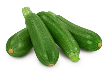 Fresh whole zucchini isolated on white background with clipping path and full depth of field