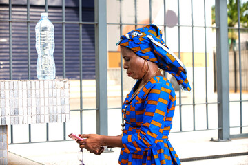close-up of a beautiful mature businesswoman with cellphone.
