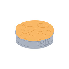 Baking process of homemade pie a vector isolated illustration.