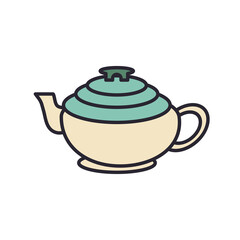 teapot kitchen utensil isolated icon