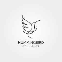 hummingbird logo line art minimalist vector illustration design © linimasa