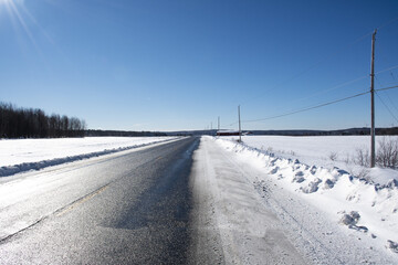 Fototapeta premium Winter road in upstate New York