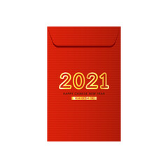 Chinese reward. Red paper pack. Envelope vector. Year of the Ox. Red pack.