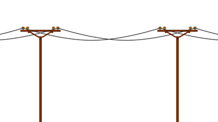 Electric pole vector. electric pole on white background. free space for text.