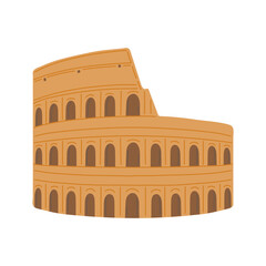 Colosseum from Rome, Italy isolated on white background