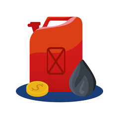 oil gallon fuel resource with coin and drop