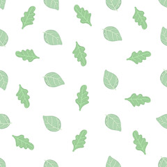 seamless pattern with green leaves. fresh green color of leaves on a seamless pattern for fabrics, printing, packing paper, backgrounds, design