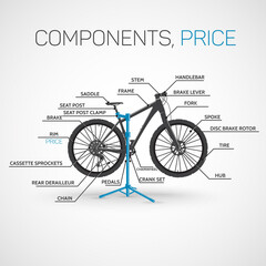 Modern mountain bike components.