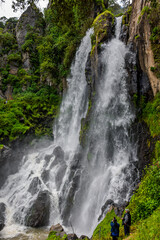 waterfall in the mountains