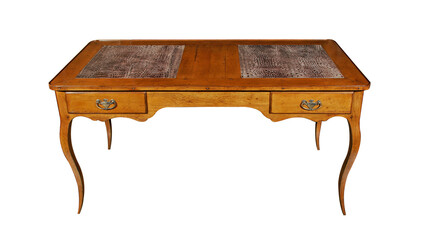 Antique rectangular wooden table isolated on white