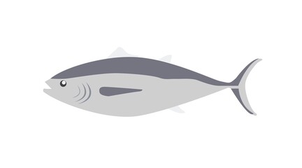 Vector Isolated Illustration of a Fish. Grey Fish Illustration or Icon