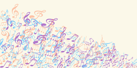 Abstract background of musical notes.Musical concept.Vector illustration.
