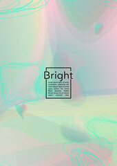 Futuristic Geometric Cover Design with Gradient and Abstract Lines, Figures for your Business. Template Fluid Rainbow Poster Design, Gradient Flow Effect for Electronic Festival.