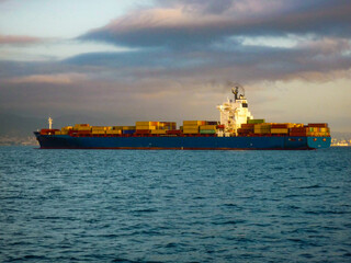 container ship at sea