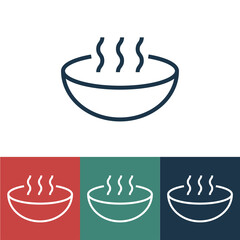 Linear vector icon with hot soup