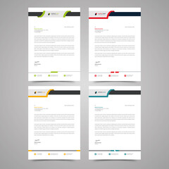 modern abstract letterhead business letterhead template design vector bundle