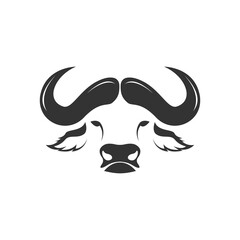 Vector of a bull head design on white background. Easy editable layered vector illustration. Wild Animals.
