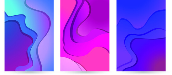 abstract color 3d paper art illustration set. Contrast colors. Vector design layout for banners presentations, flyers, posters and invitations. Eps10.