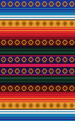 Mexican rug seamless pattern. Ethnic textile. Mexican blanket design background. Stripes fabric. Vector serape design.  Design for Cinco de Mayo party.