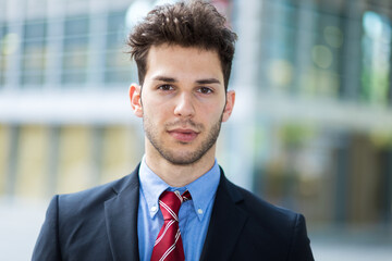 Fototapeta premium Young businessman outdoor