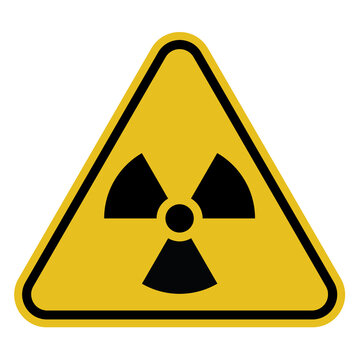 Radioactivity symbol illustration black and yellow icon