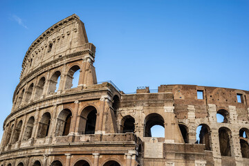 ROME, ITALY - FEBRUARY 2020: Colosseum building at daytime in Rome, Italy