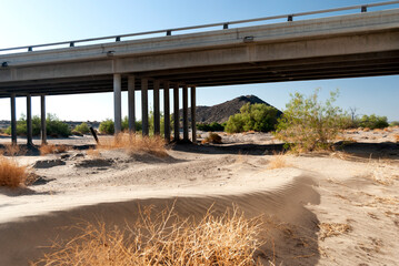 Bridge over dry riverbed