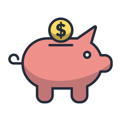 Fototapeta premium piggy bank icon design vector template