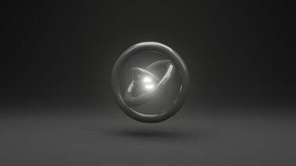 Circle Motion Illustration of Futuristic Energy. 3D Illustration in Dark Background with Copy Space