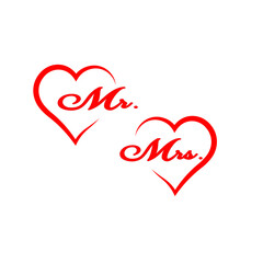 This is a  Mr. Mrs. t-shirt design