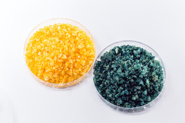 Molten chloride salts, crystals and crystallized rare earth sediments, chemicals used in industry...