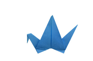blue origami crane